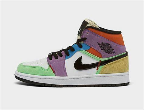 Air Jordan 1 Mid SE Black White Multi-Color (W) DB5454-001