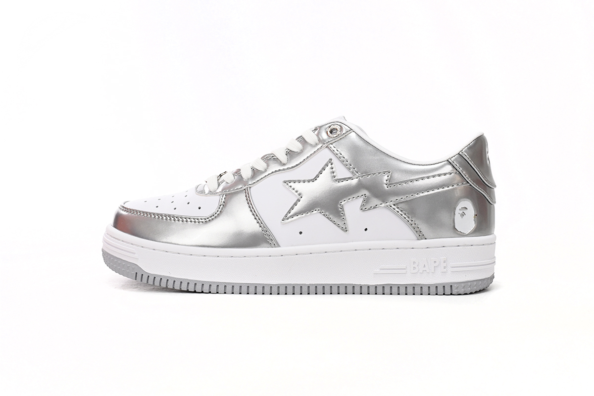 A Bathing Ape Bape Sta Low Silver 1H73 191 921