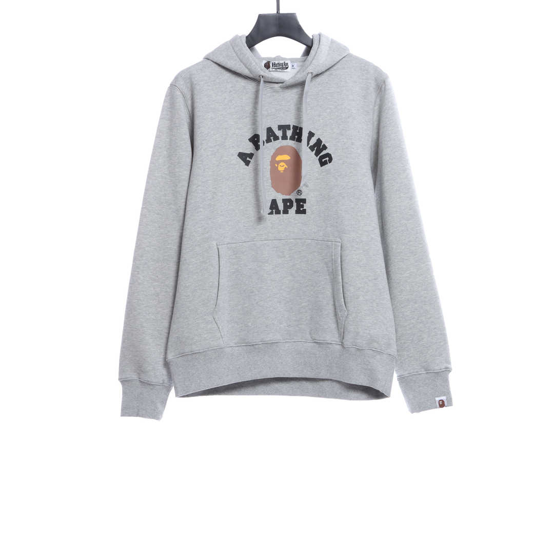 BAPE Ape Head Logo Print Hoodie Grey